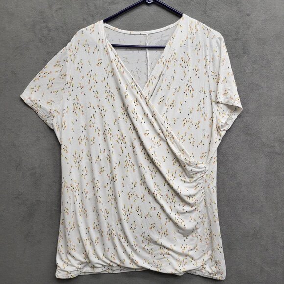 Lane Bryant Floral Print Faux Wrap Shirt Womens Size 18/20 Plus - Picture 1 of 5